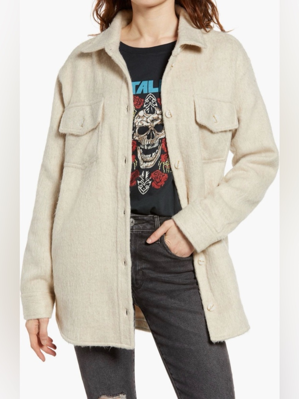 Thread & Supply Cream Collar Cozy Top